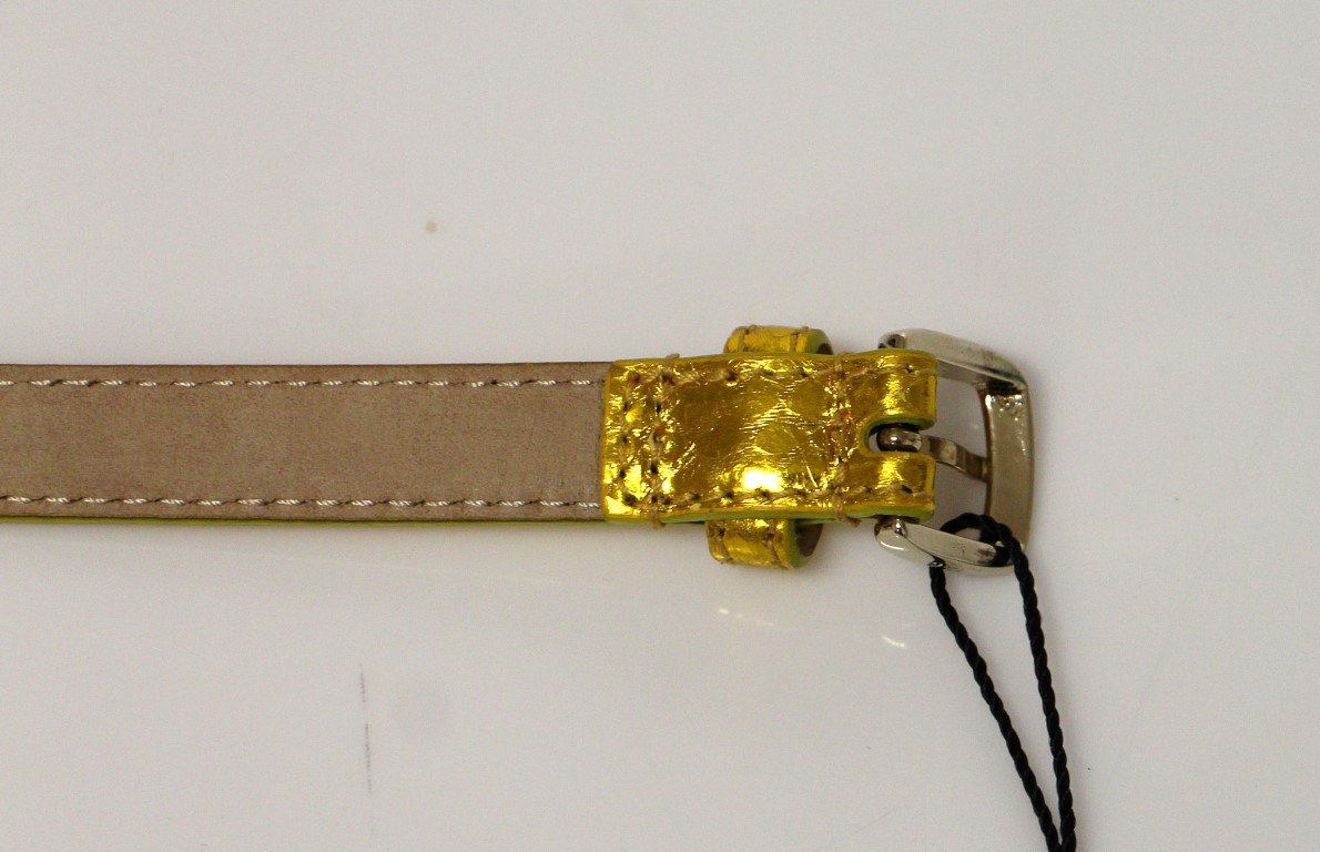 Yellow Snakeskin Logo Belt