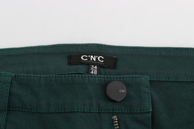 Green Slim Fit Cotton Stretch Pants Jeans