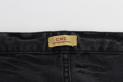 Gray Slim Fit Cotton Stretch Denim Jeans