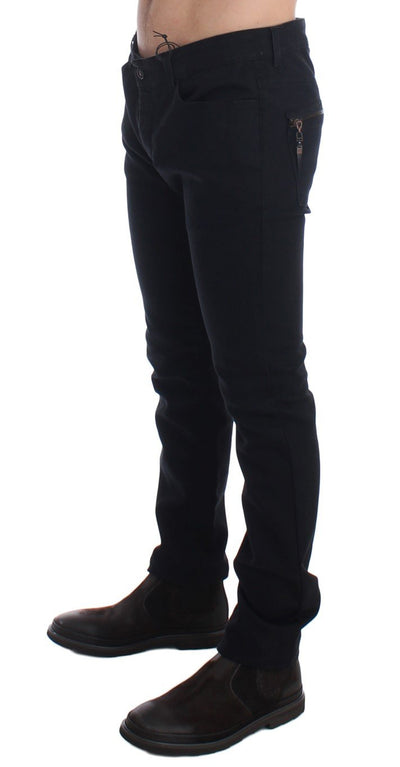 Black Slim Fit Cotton Stretch Denim Jeans