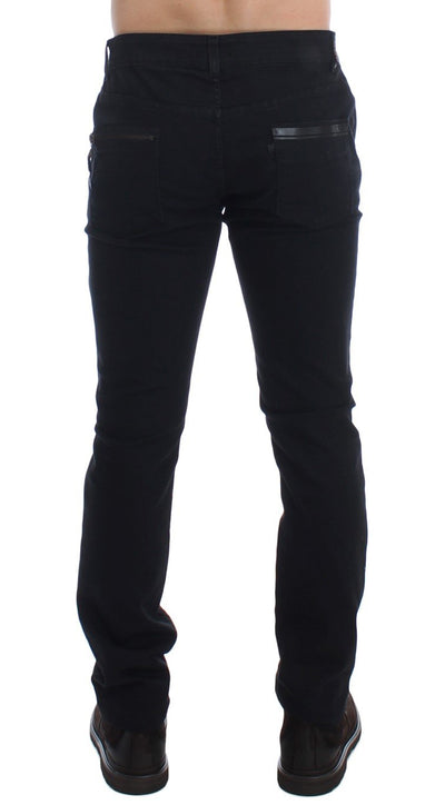 Black Slim Fit Cotton Stretch Denim Jeans