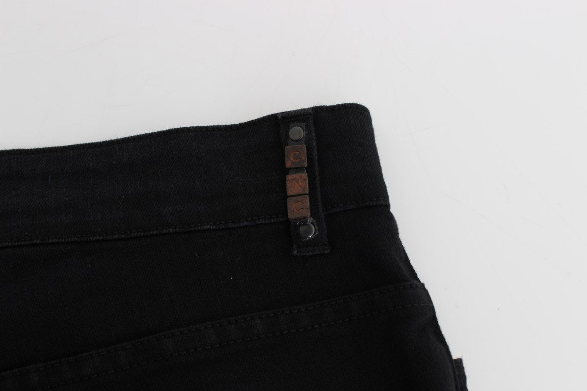 Black Slim Fit Cotton Stretch Denim Jeans