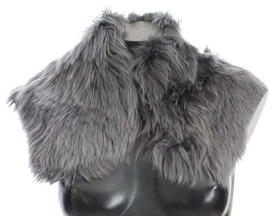 Gray Alpaca Tibet Lamb Fur Scarf