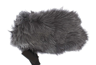 Gray Alpaca Tibet Lamb Fur Scarf