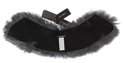 Gray Alpaca Tibet Lamb Fur Scarf