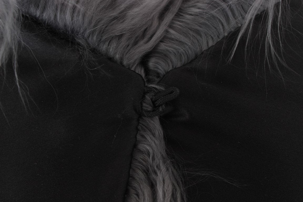 Gray Alpaca Tibet Lamb Fur Scarf