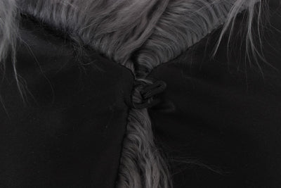 Gray Alpaca Tibet Lamb Fur Scarf