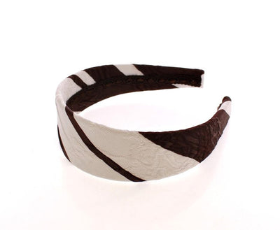 Brown White Cotton Fabric Headband Hair Diadem