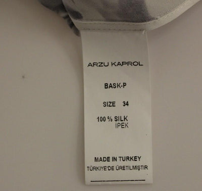 Gray Blue Silk Sleeveless Top Shirt Blouse