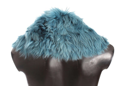 Blue Alpaca Strap Collar Scarf