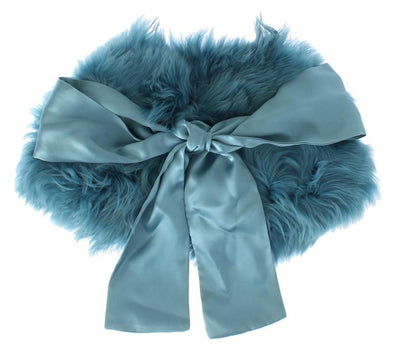 Blue Alpaca Strap Collar Scarf