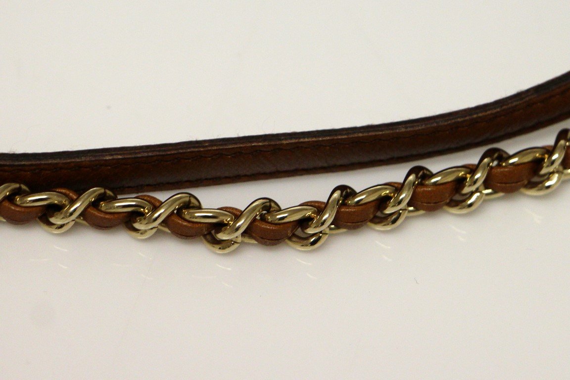 Brown Leather Logo Belt