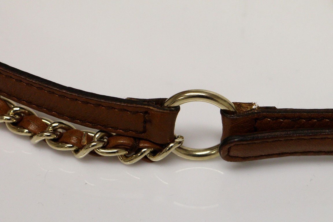 Brown Leather Logo Belt