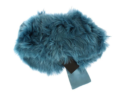 Blue Alpaca Strap Collar Scarf