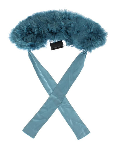 Blue Alpaca Strap Collar Scarf