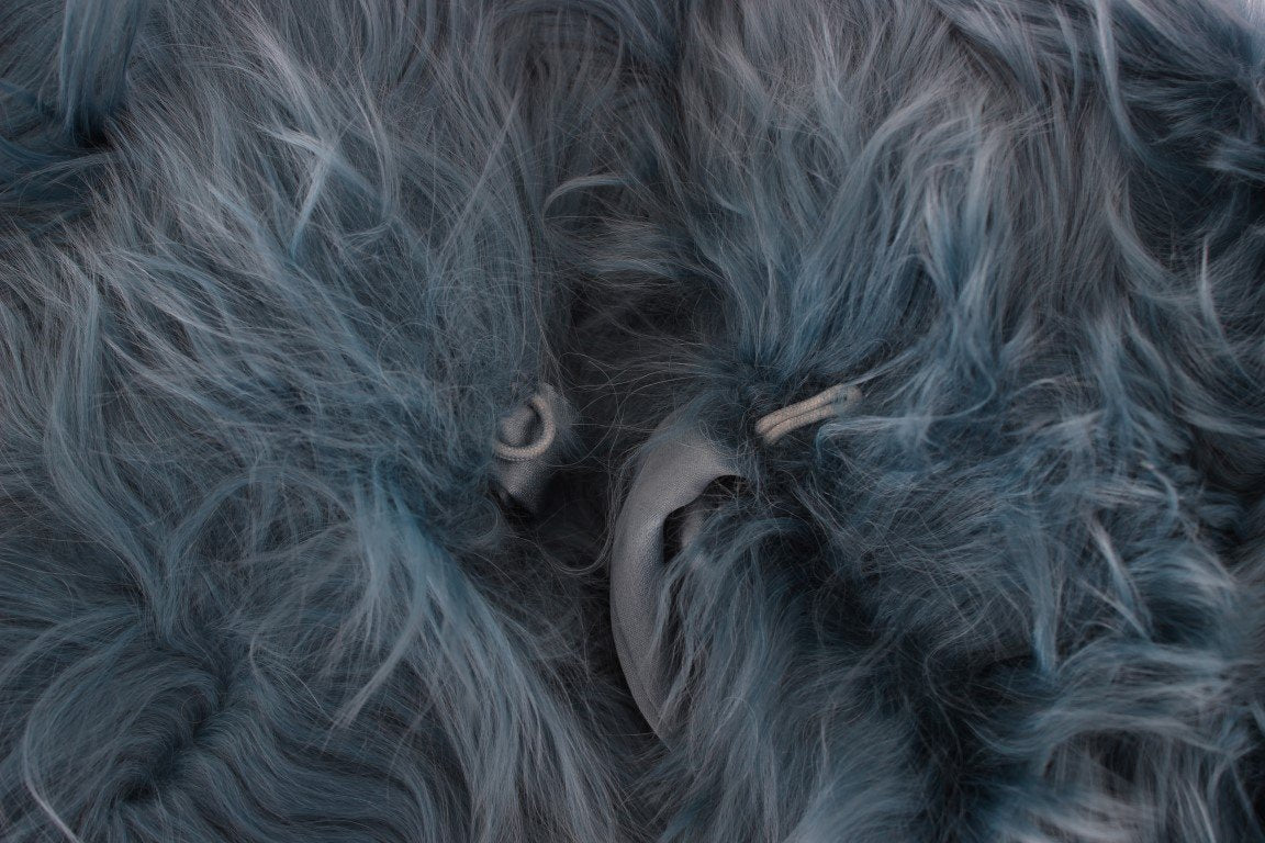 Blue Alpaca Strap Collar Scarf