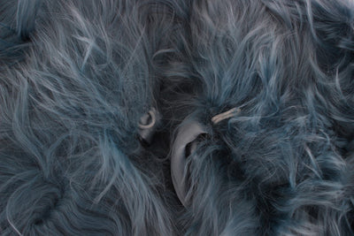 Blue Alpaca Strap Collar Scarf