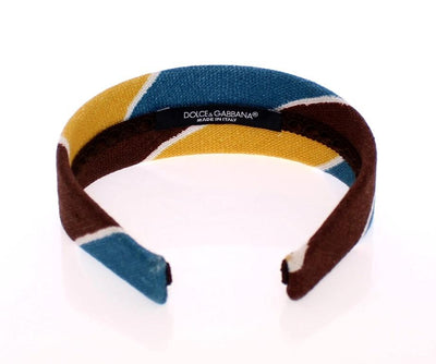Multicolor Linen Logo Headband Hair Diadem