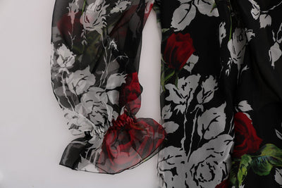 Multicolor Roses Shift Short Dress