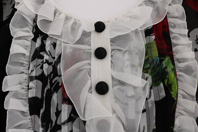 Multicolor Roses Shift Short Dress