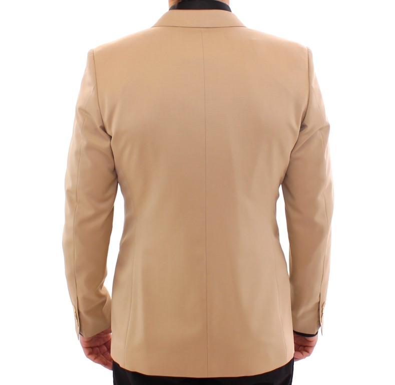 Beige wool double breasted blazer