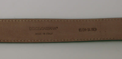 Green Leather Silver Lock Logo Belt