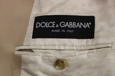 Beige wool double breasted blazer