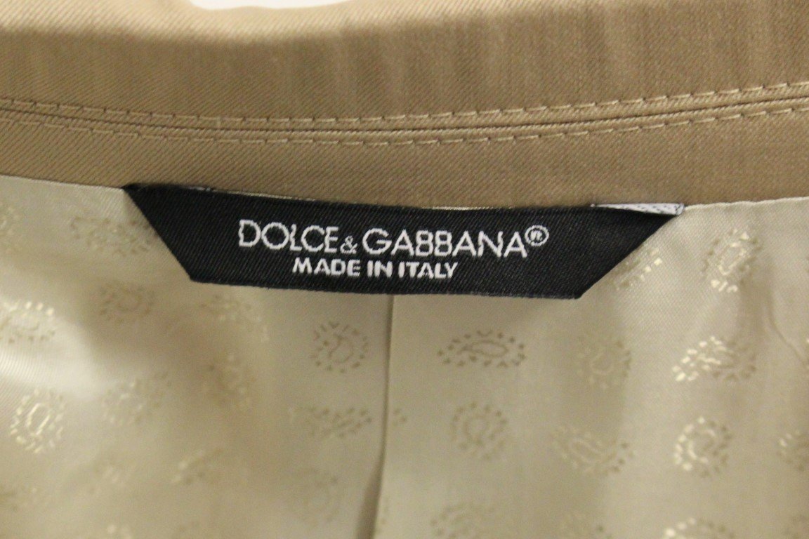 Beige wool double breasted blazer