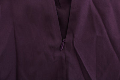 Purple Silk Stretch Black Lace Dress