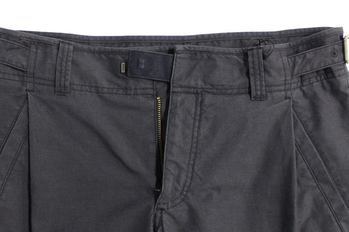 Blue Regular Fit Cotton Casual Pants