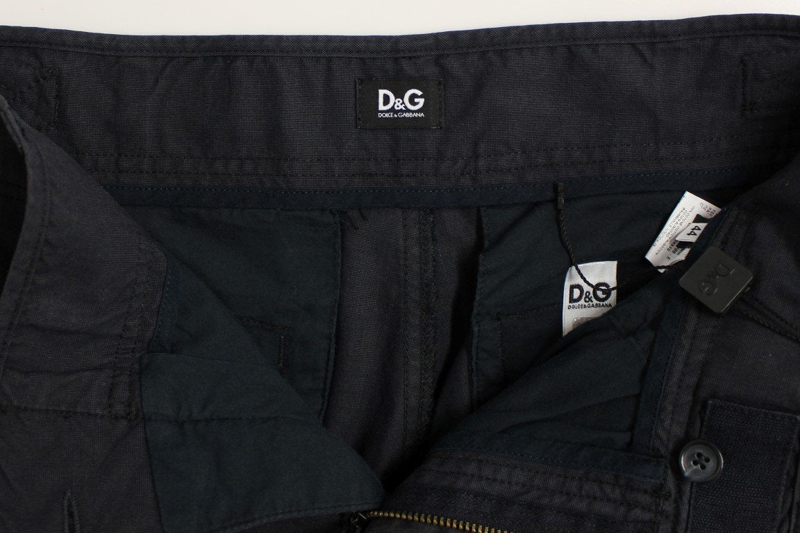 Blue Regular Fit Cotton Casual Pants