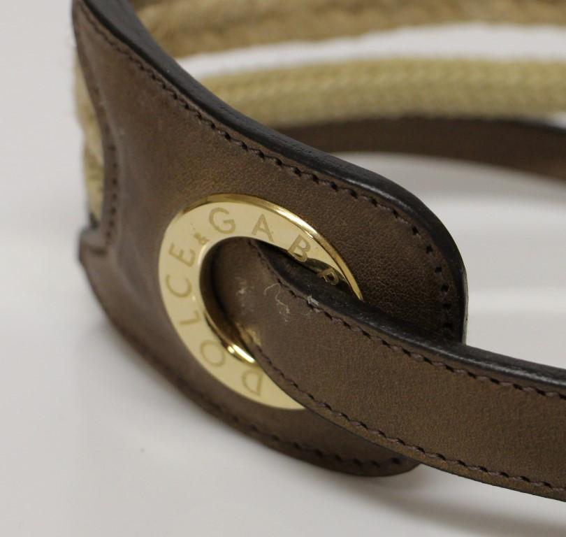 Brown Leather Logo Waist Belt