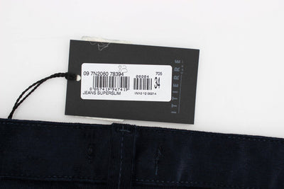 Blue Corduroy Slim Fit Pants Jeans