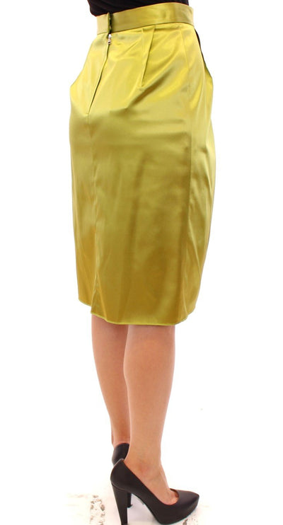 Green Stretch Knee High Pencil Skirt