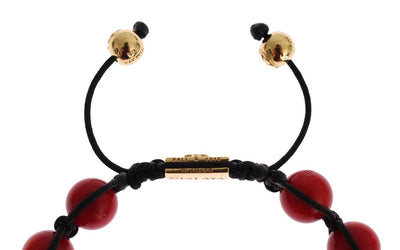 Women CZ Red Coral Gold 925 Silver Bracelet