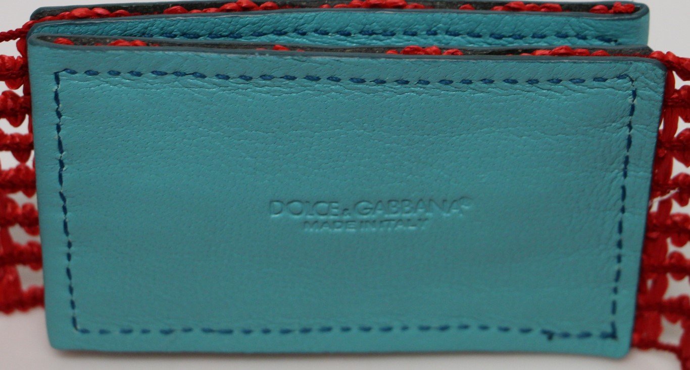 Multicolor Leather Logo Waist Belt