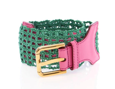 Multicolor Leather Logo Waist Belt