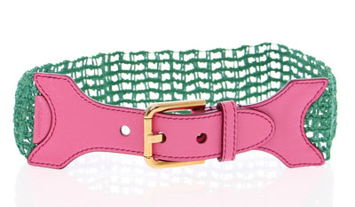 Multicolor Leather Logo Waist Belt