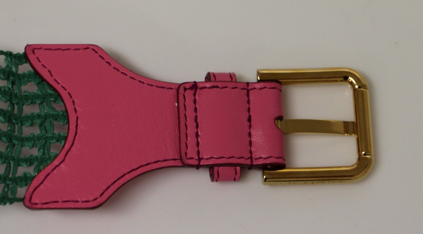 Multicolor Leather Logo Waist Belt