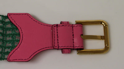 Multicolor Leather Logo Waist Belt