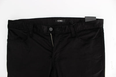 Black Corduroy Slim Fit Pants Jeans