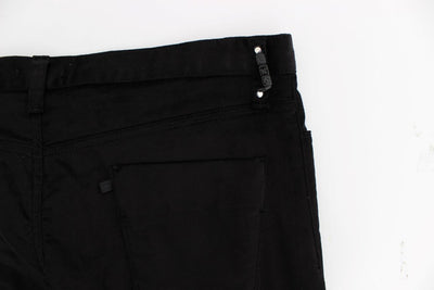 Black Corduroy Slim Fit Pants Jeans