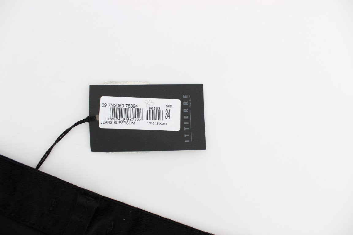 Black Corduroy Slim Fit Pants Jeans