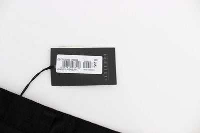 Black Corduroy Slim Fit Pants Jeans