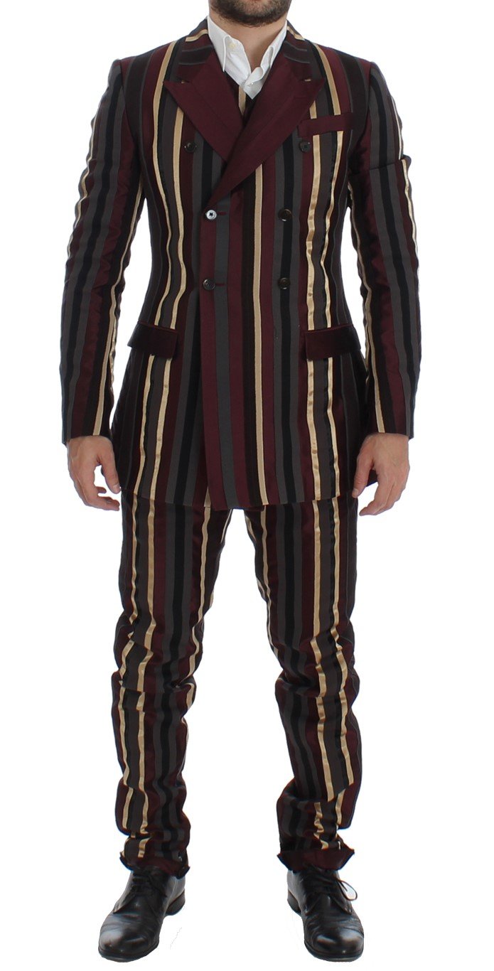 Multicolor Striped Runway 3 Piece Slim Fit Suit