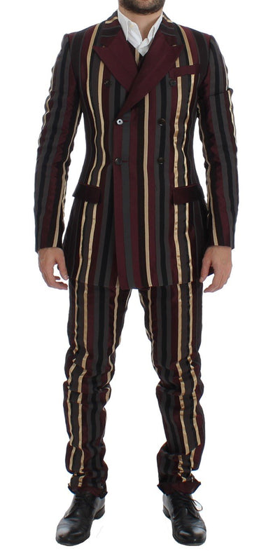 Multicolor Striped Runway 3 Piece Slim Fit Suit