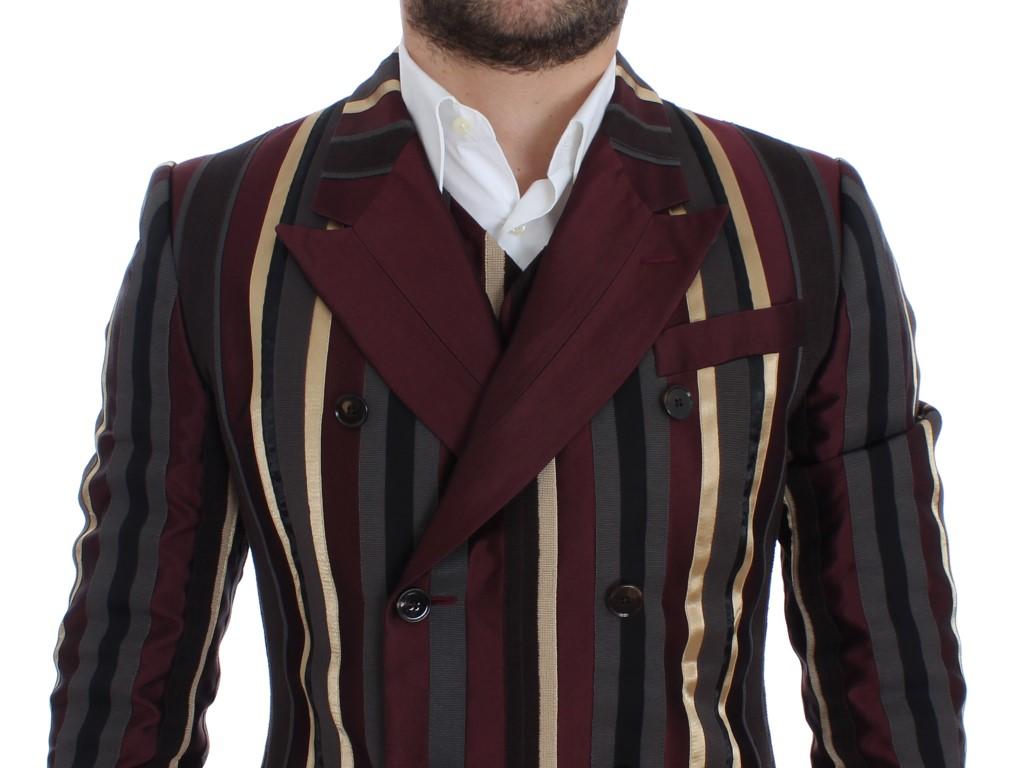 Multicolor Striped Runway 3 Piece Slim Fit Suit