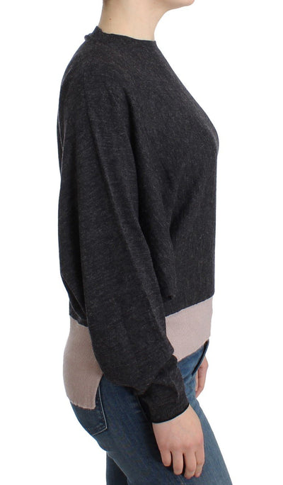 Gray knitted batwing sweater