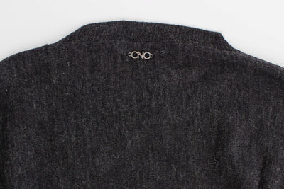 Gray knitted batwing sweater