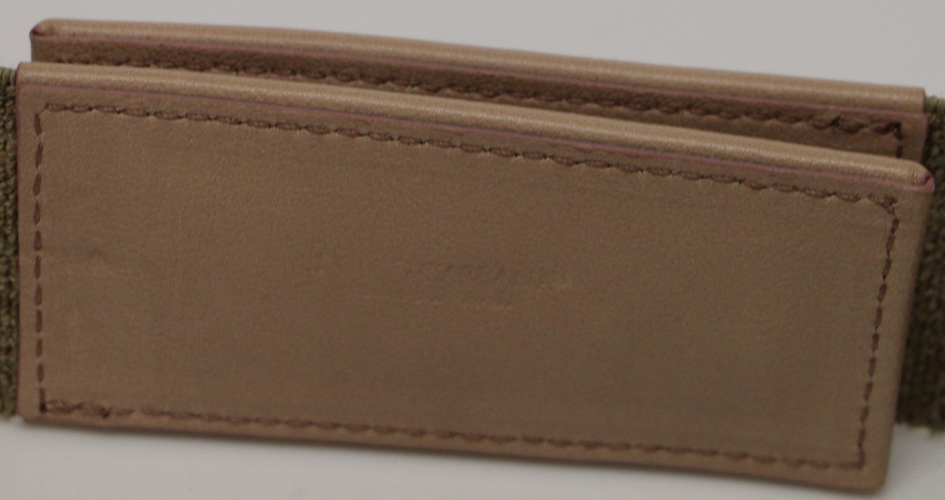Beige Cotton Linnen Logo Belt
